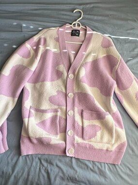 Steady Hands Women's Purple and White Cardigan